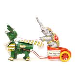 Tinplate; Tucher & Walther of Germany, clockwork tinplate elephant taxi, limited edition, boxed with
