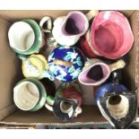 Beswick character jugs and teapot, Staffordshire jugs, pair etc (1 box)