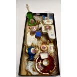 A collection of small Limoges items including chamber stick, trinket boxes etc
