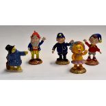 4 Royal worcester Noddy figures including Tessie Bear, Mr Plod, Noddy and Big Ears together with