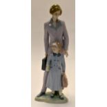 A Lladro group mother with child "First Day at School"