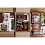 A box of Matchbox models of Yesteryear together with two boxes of assorted toys, including Models of