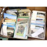 Assorted postcards with various themes, quantity in two boxes