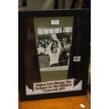 A framed montage of two original Dave Mackay ties, designed for Ron Webster's Testimonial, 1971,