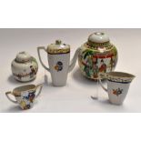 A collection of early 20th Century Chinese ginger jars and tea service