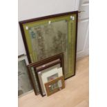 A collection of six framed cricket prints