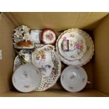 Collection of Dresden Crown Derby and Crown Staffordshire items