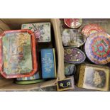 Assorted vintage tins