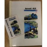 Level 42 - Staring at the sun original tour itinerary and laminate pass plus a platinum record