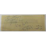Marc Bolan (T-Rex) Autograph. The vendor obtained the autograph on 12 July 1976. After shopping, she