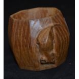 Robert "Mouseman" Thompson, hand carved oak napkin ring