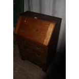 A late Victorian oak bureau