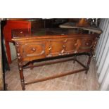 A 1970s small dresser, dark oak