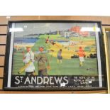 Railway interest printed poster of ST ANDREWS