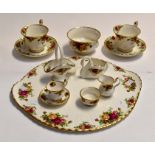 Royal Albert Old Country Rose china items on tray