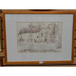 A pen and ink drawing, Royal Academic Artist, signed V Claypole 1980, she is a RSA exhibitor and a
