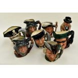 Eight Royal Doulton & Beswick character jugs