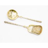 A pair of French silver tea caddy scoops (2)