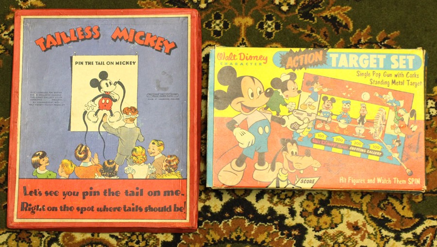 Disney: A boxed Chad Valley, 'Tailless' Mickey, 1930's; together with a boxed Welsotoys Disney