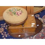 An Edwardian shell inlaid two handled tray, circa 19th Century, deed box and a Victorian prayer