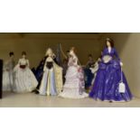 Collection of 10 Royal Worcester Limited Edition figurines including Splendour at Court (10248/