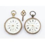 A Continental 800 silver open faced pocketwatch, Kendal & Dent, approx 5.5cm diam, approx 73.8gms;