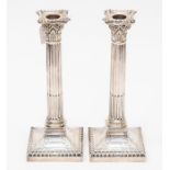 A pair of Sheffield silver candlesticks, Edwardian period, from Hawksworth Eyre & Co