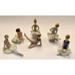 6 Lladro ballerina figurines. Condition: All in very good overall condition.