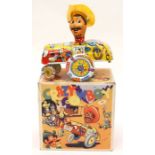 Mettoy Crazy Cowboy tinplate car in original box, rare.