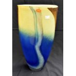Svaga art glass, large vase, multi colour.  Etch name to base.