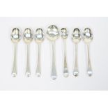 Group of seven silver spoons