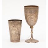 London silver goblet and a beaker