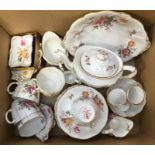 Royal Crown Derby Possie Pattern tea wares including dishes, pin dishes and possy vases.