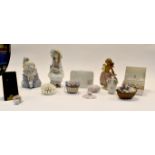 Lladro, Caprichos (various) 6 boxed together with 2 larger versions and three figurines Clown (