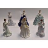 Coalport figurines "Millenium Bride", "Eugenie", "Lillie Langtry", "Clementine", "The Jubilee