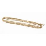 A 9ct gold guard chain, swivel clasp, length approx 60'',  total gross approx. 25.8gms