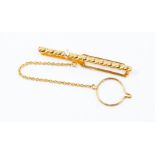 A 15ct gold stone set tie pin, total gross weight approx 6.2 grams