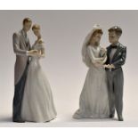 Lladro: a study of young bride and groom no 5885 and a version of First Dance no 8107. 2 items
