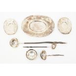 Circa 18th Century through to 19th Century collection of punch ladles and white metal dishes af