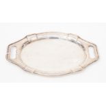 Birmingham silver twin handled tray, 1961-2, approx 28.5 ozt