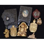 A collection of Indian and Eastern items including miniatures and snuff bottles