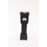Mantle clock, long case with pocket watch inside