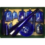Collection of Modern 20th century blue glass items.