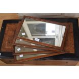 Five London Midland Scottish Railway ( L.M.S ) carriage compartment mirrors. Rectangular with etched