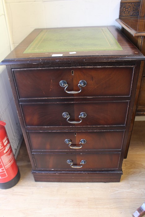 A 20th century mahogany filing two tier cabinet in the manner of Edwardian four tier chest of