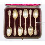 A cased set of six silver teaspoons, George Jackson & David Fullerton, London, 1897