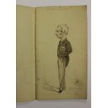 A small note book with late 19th Century and early 20th Century caricatures of the elite, all