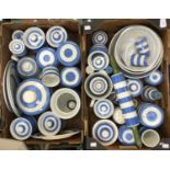 A large collection of Cornish blue and white kitchen wares
