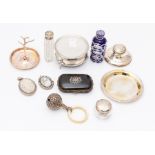 A collection of silver, including Elizabeth II ring branch shaped holder, Harrison Brothers & Howson
