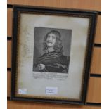 Framed Lithographic French print of Dutch Artist Gerard Honthorst. Overall size 31cm x 25cm.